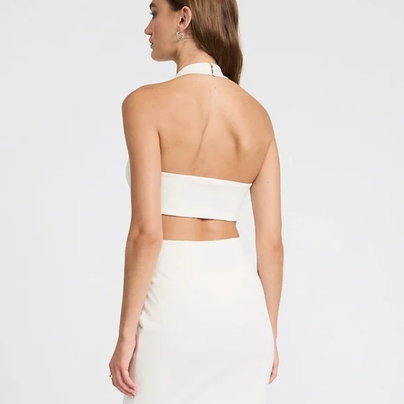 Scoop Halter Neck Sleeveless Cutout Mini Dress - Picture 3 of 4